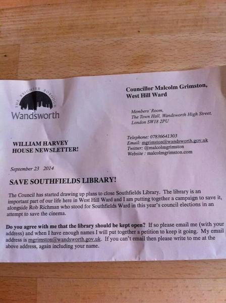 Southfields Library at risk of closure?