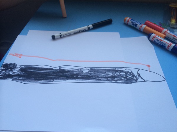 to think you lot won't guess what my five year old has drawn...