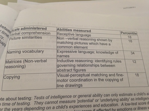 Having a wobble after Educational Psychologist report