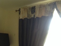 Curtain fabric to go with F&B blackened walls in a bedroom
