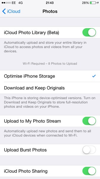 How do I save camera roll to icloud?
