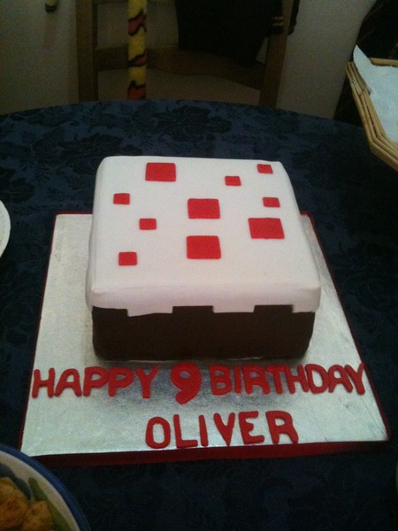 Easy Minecraft birthday cake?