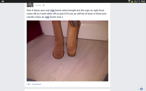 Stupid Facebook selling.