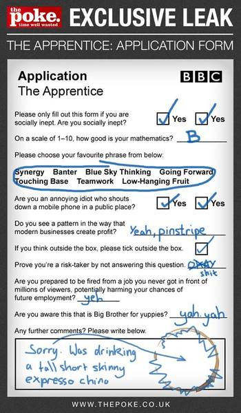 to have watched the first 1 min of apprentice and already to hate each and every one of them?