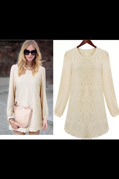 Cream lace dress .. Opinions?