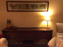 Can someone interior designery help me with what sort of lamp I need here.