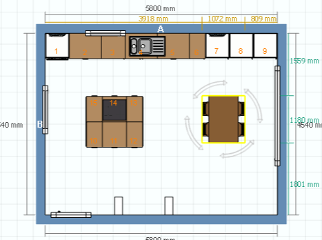 Is 810mm two small for a corner kitchen cabinet