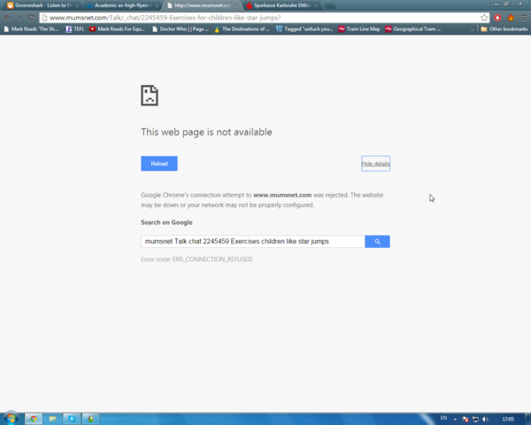 'A problem occured with this webpage so it was reloaded'