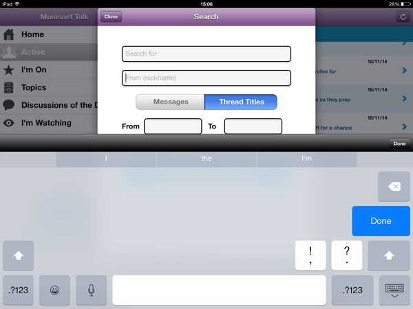 Keyboard on app being weird
