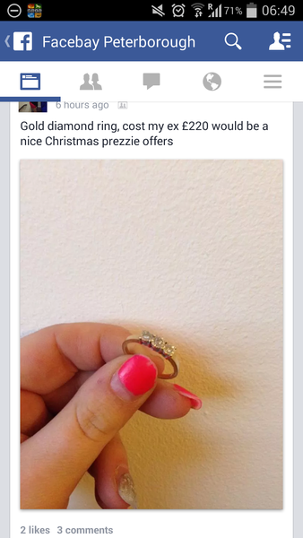 Stupid Facebook selling.