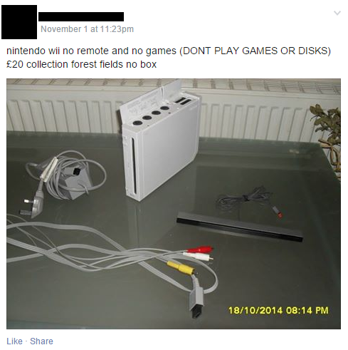 Stupid Facebook selling.