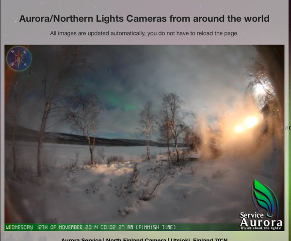Armchair aurora watching
