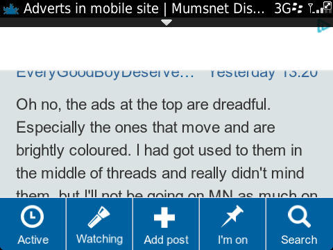 Adverts in mobile site