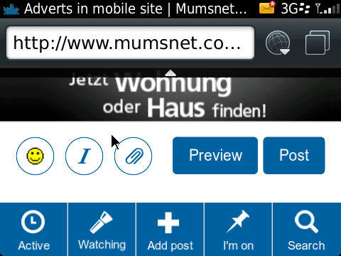 Adverts in mobile site