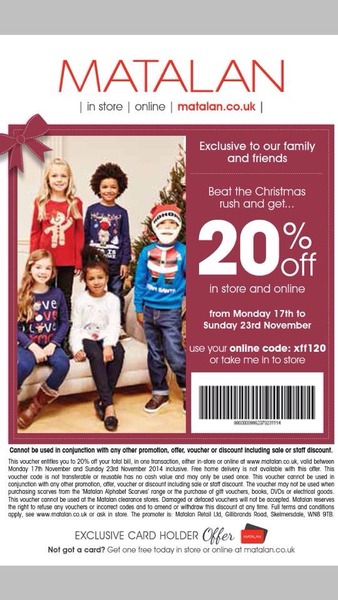 Friends and family discount at Matalan