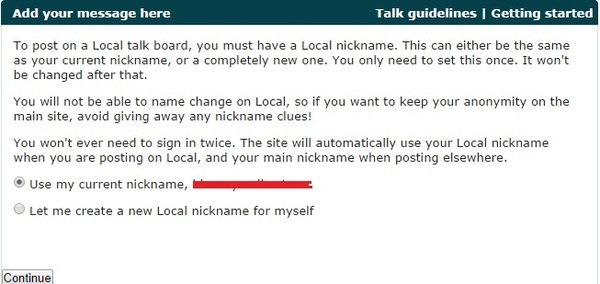 How to create a username for Mumsnet Local