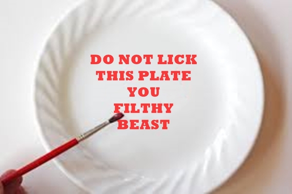 To find dh licking his plate clean disgusting?