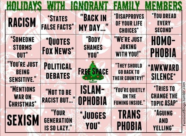 help me play MIL bingo and survive this week
