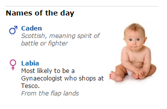 to love the name of the day suggestion on Mumsnet today!