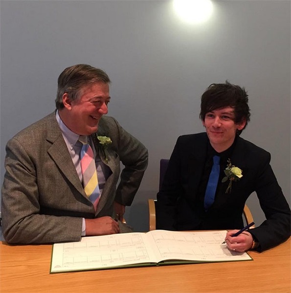 Stephen Fry and his young fiance.   What.  Are.  You.  doing Stephen?