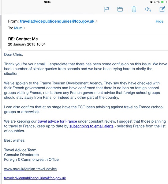 School Trip to Paris