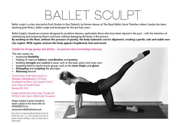 Free Taster Session of Ballet Sculpt - Thurs 22nd Jan 9.10am Sundridge Park Tennis Club