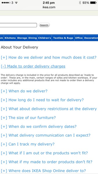 To pay £39 delivery charge..... from IKEA