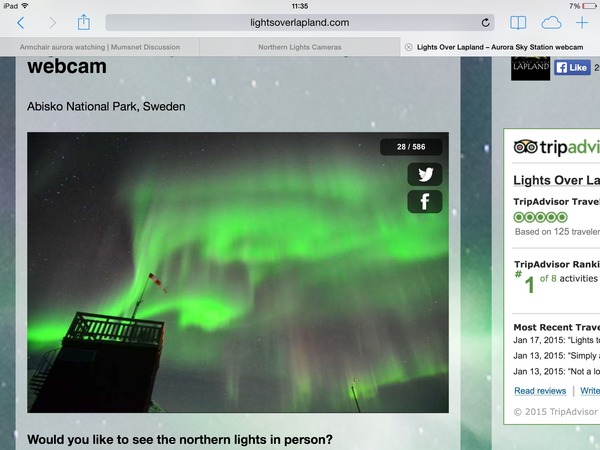 Armchair aurora watching