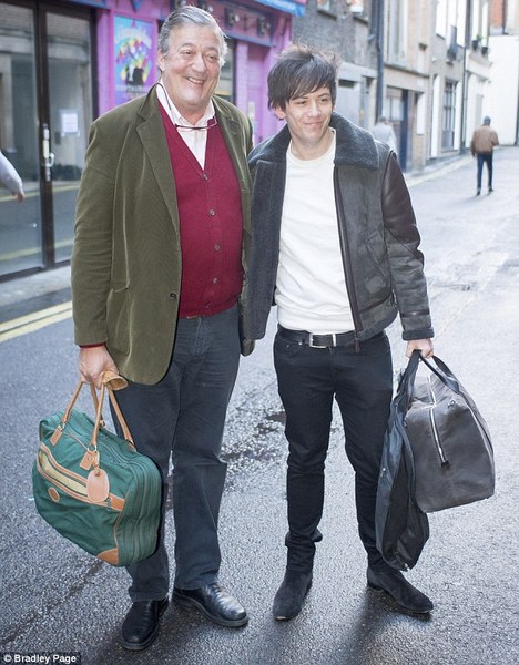 Stephen Fry and his young fiance.   What.  Are.  You.  doing Stephen?