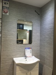 metro effect tiling (big tiles) in bathroom