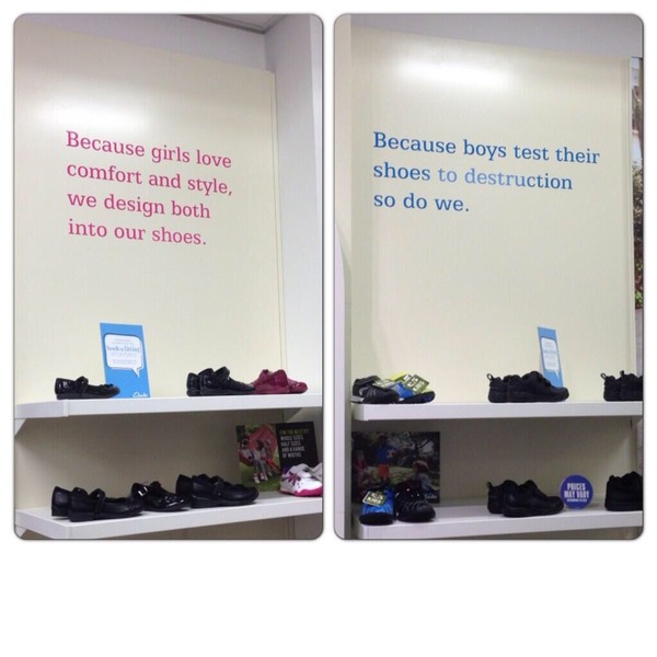Things for boys and things for girls according to their clothes