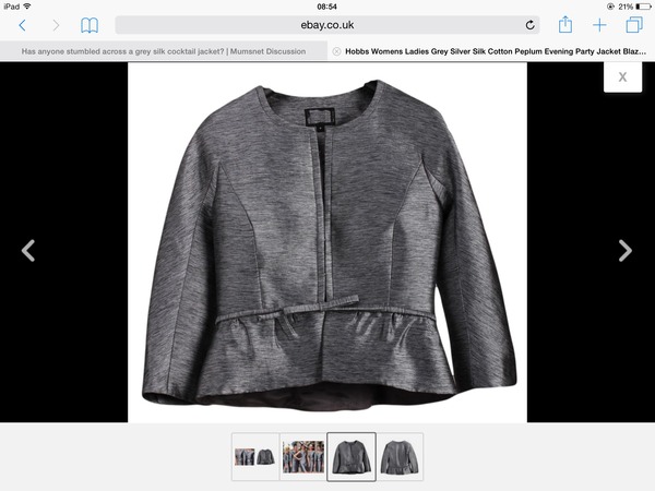 Has anyone stumbled across a grey silk cocktail jacket?