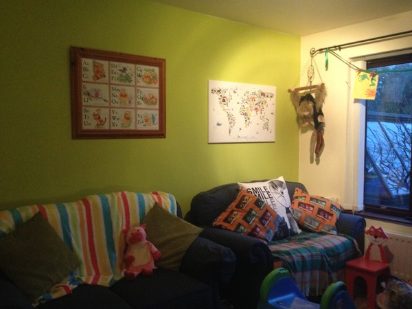 Lime green playroom ?