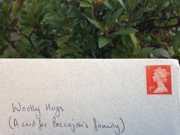 Woolly Hugs. For our own Beccajo. Lovely donors and crafters, please, your help is needed.