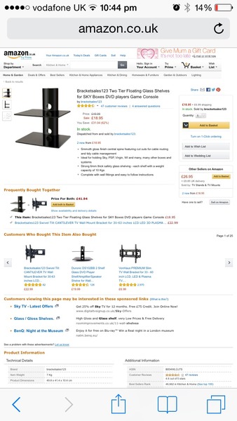 If your TV is on the wall, where is your Sky box etc??