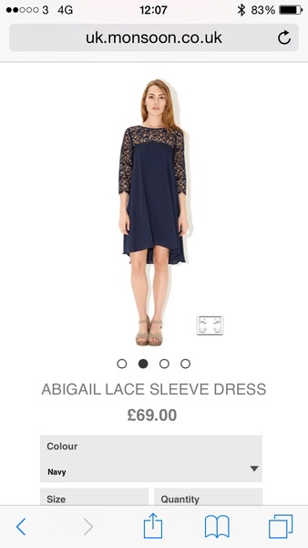 Navy dress and what?