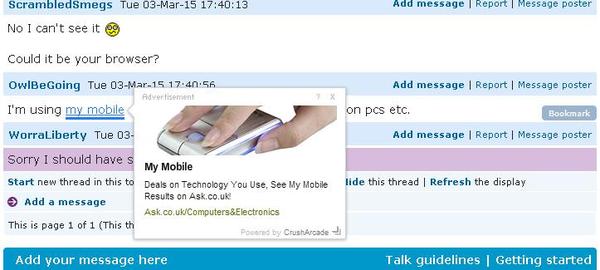 Weird, hidden adverts in opening posts?
