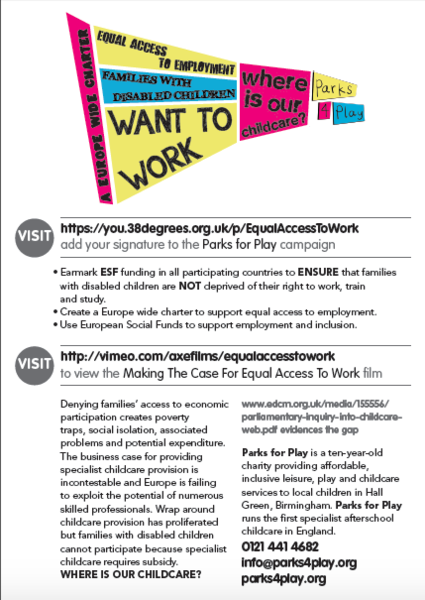 Equal Access to Work for parents of children with disabilities