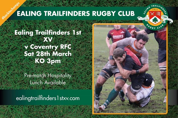 COMPETITION: WIN 10 tickets to Ealing Trailfinders v Coventry RFC rugby match! CLOSED