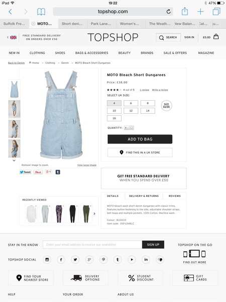 Short denim dungarees