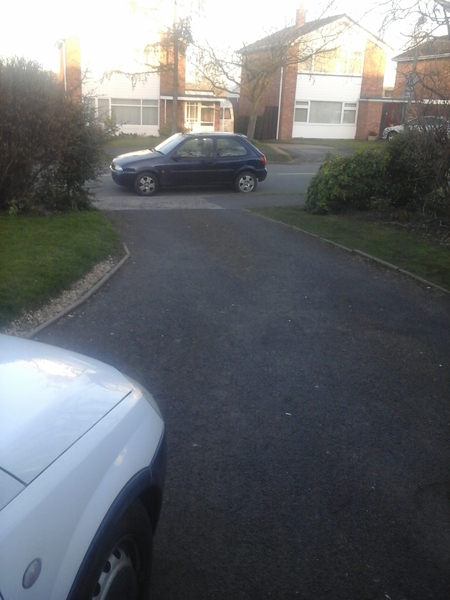 To be pissed off about this car parked across my drive?