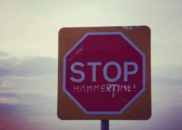 To find these signs funny?