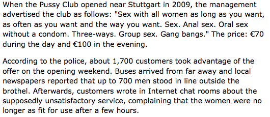 The greens and prostitutes