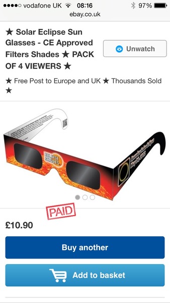 Partial solar eclipse for the UK ~ Friday 20th March, 2015