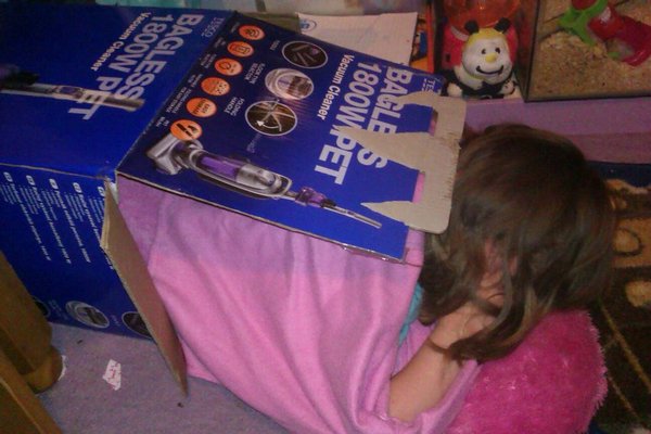Children and boxes