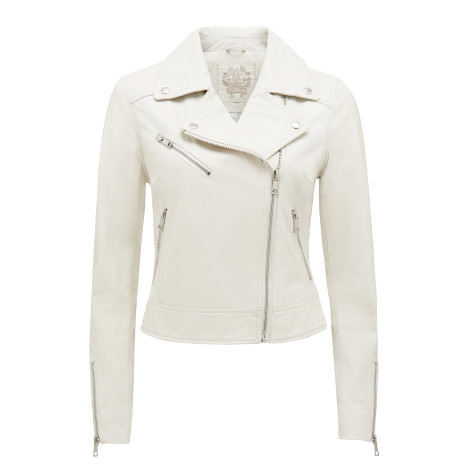 White/Porcelain Leather Jacket
