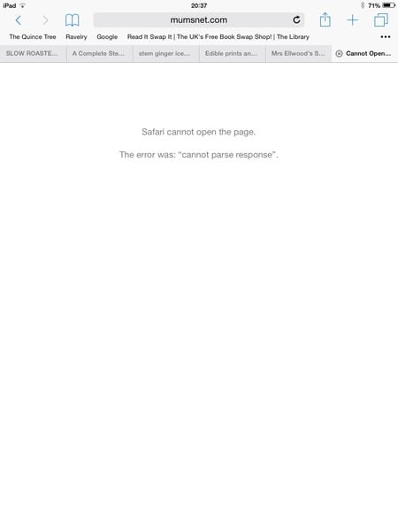 MN making safari crash?