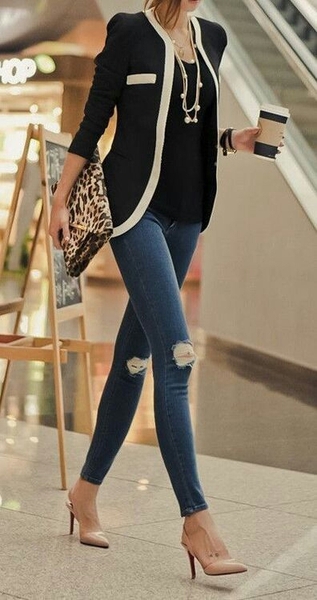 Black jacket with white trim anyone?