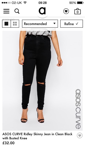 Black ripped knee jeans