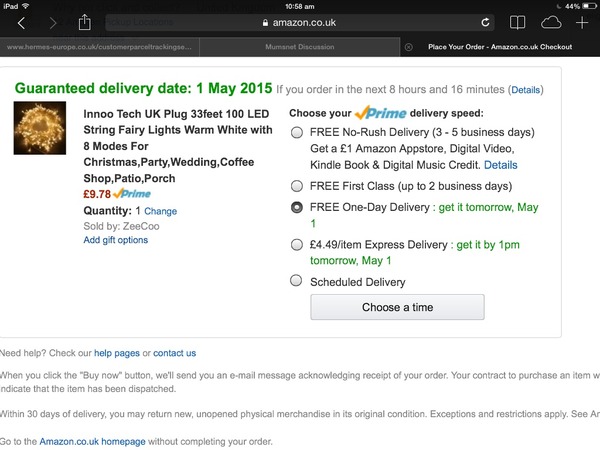to think, no this doesn't count as next day delivery?